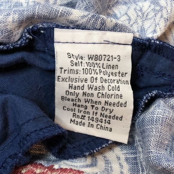 Johnny Was Workshop Linen Embroidered Paperbag Shorts XS Blue Walking Boho W8072 - Picture 11 of 11